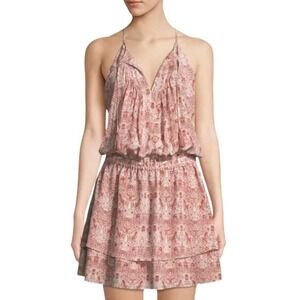 Joie Jossa Silk Mini Dress Terracotta